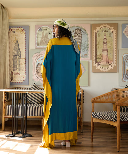 Golden_Hour_Kaftan_–_Teal_And_Mustard_Cotton_Satin_WeaverStory_04