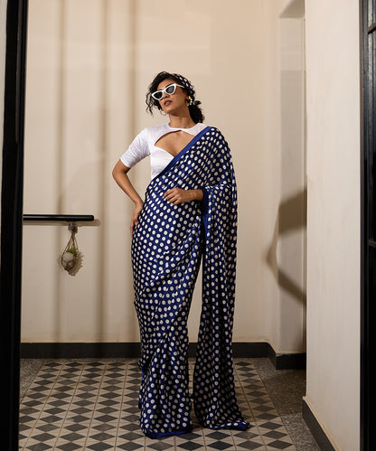 Blue_Moon_Sari_–_Royal_Blue_Polka_Dot_Satin_WeaverStory_01