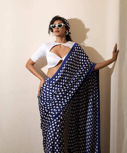 Blue_Moon_Sari_–_Royal_Blue_Polka_Dot_Satin_WeaverStory_04