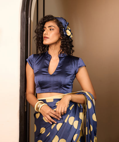 Blue_Note_Blouse_–_Blue_Satin_Silk_with_Collar_WeaverStory_01