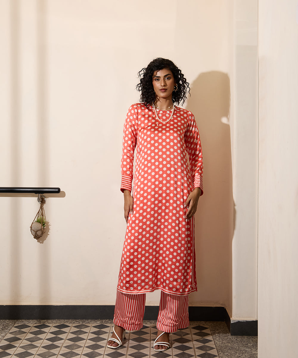 Peach_Dot_&amp;_Stripe_Kurta_Set_WeaverStory_01