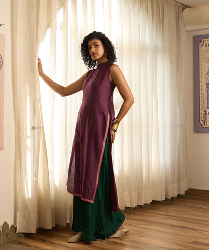Wine_&amp;_Green_Silk_Kurta_Set_WeaverStory_02