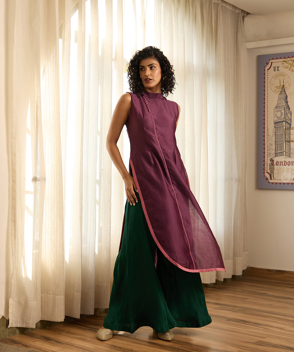 Wine_&amp;_Green_Silk_Kurta_Set_WeaverStory_04