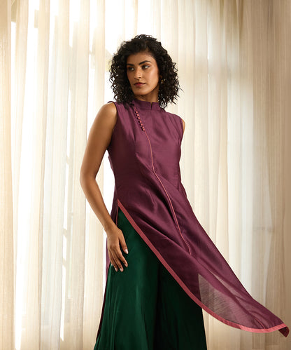 Wine_&amp;_Green_Silk_Kurta_Set_WeaverStory_05