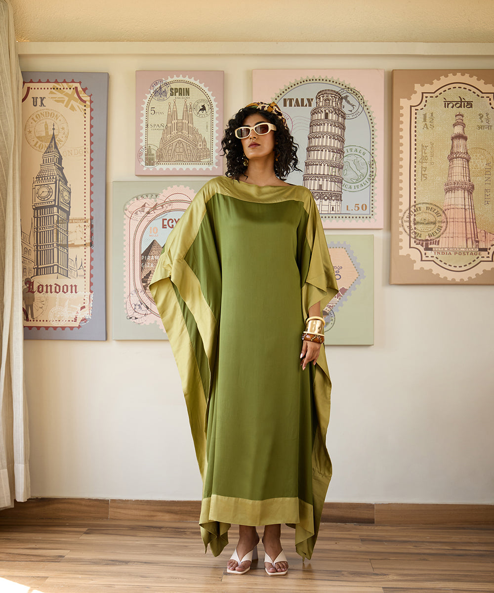 Touch_Of_Class-_Olive_Green_Cotton_Satin_Kaftan_WeaverStory_01