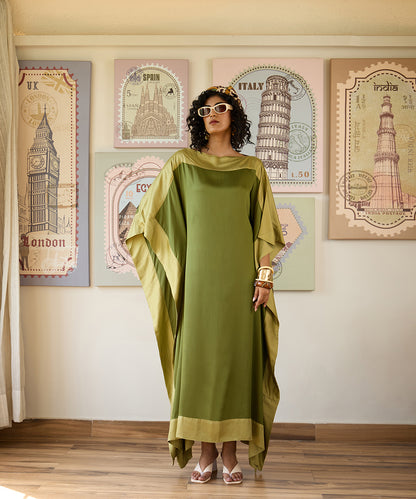 Touch_Of_Class-_Olive_Green_Cotton_Satin_Kaftan_WeaverStory_01