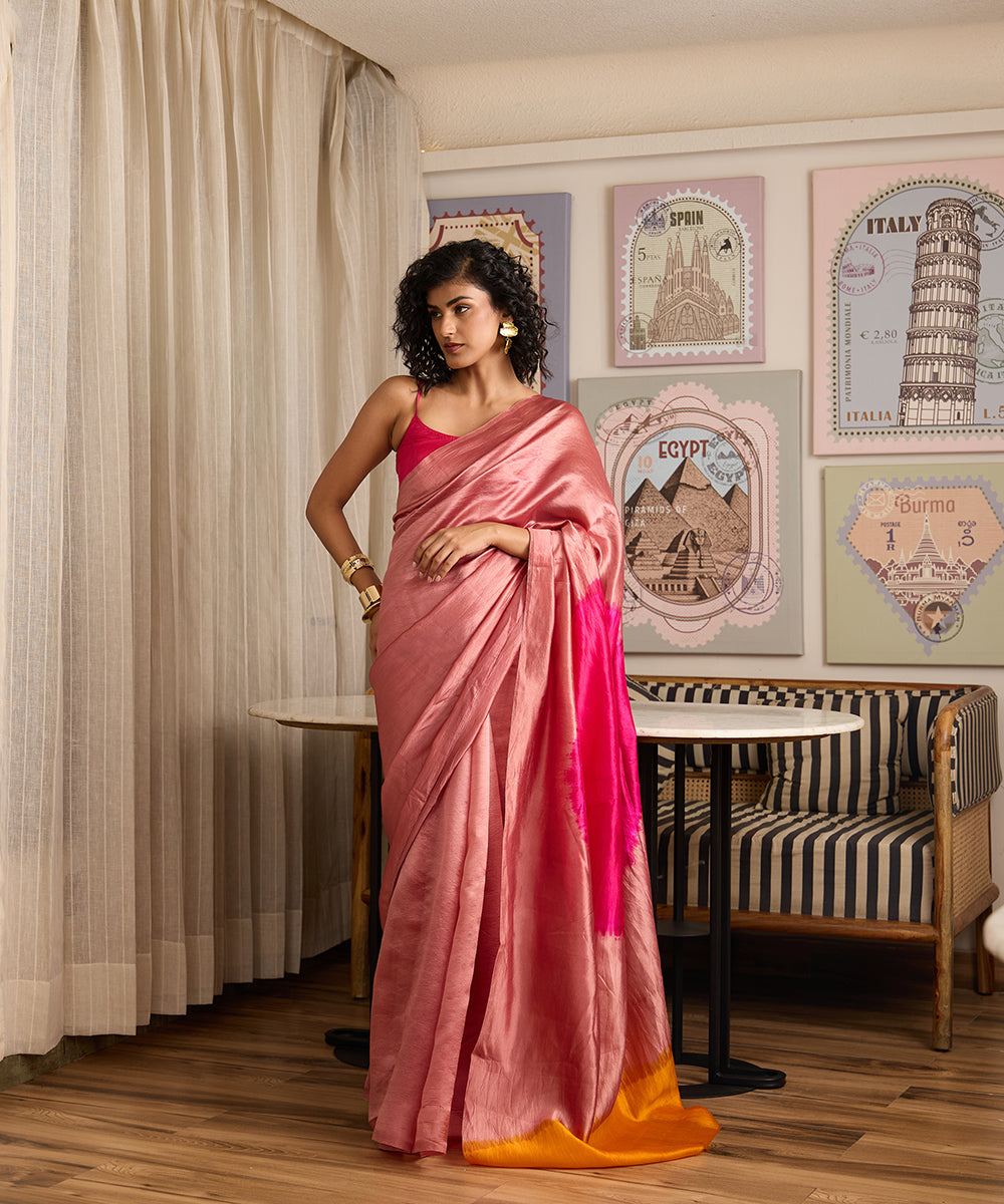Dusty_Rose_Handloom_Pure_Dupion_Silk_Tay_And_Day_Saree_With_Pink_Blouse_WeaverStory_01
