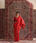 Solstice Red Striped Tissue Saree With Chanderi Finishing from Antara by WeaverStory