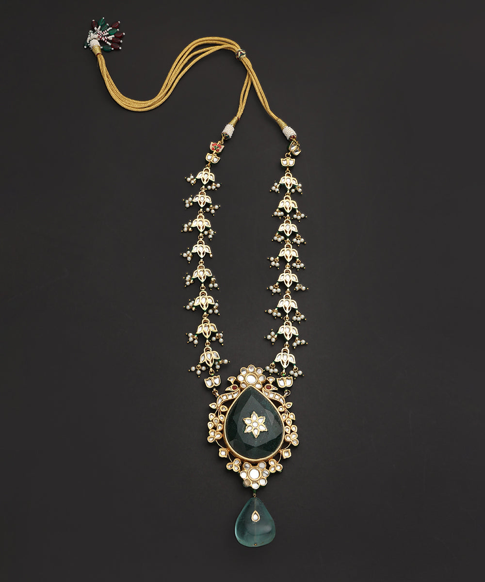 Nurdeen_Pure_Silver_Handcrafted_Emerald_Jade_Pendant_With_Kundan_And_Meenakari_WeaverStory_02