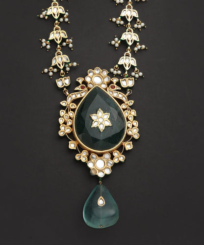 Nurdeen_Pure_Silver_Handcrafted_Emerald_Jade_Pendant_With_Kundan_And_Meenakari_WeaverStory_03