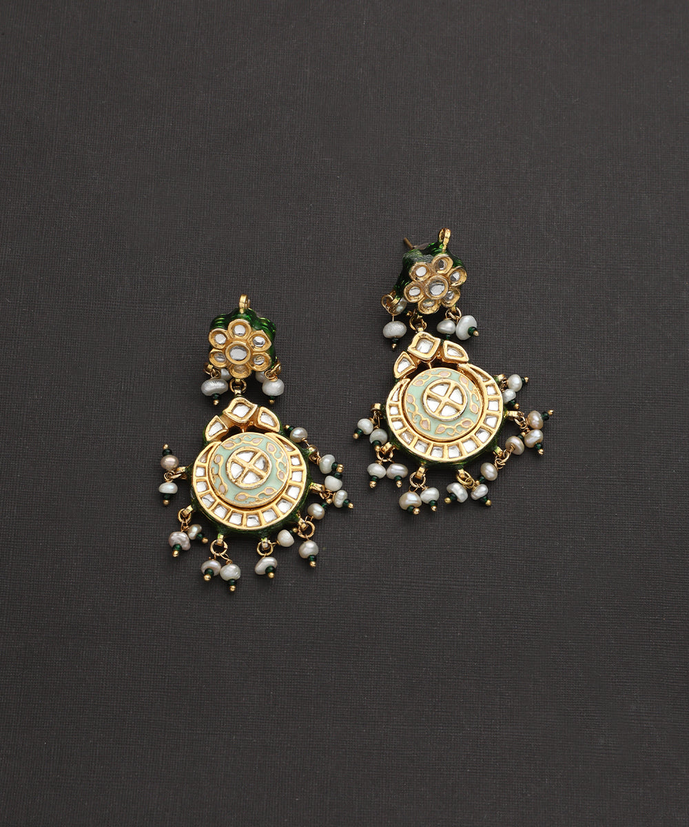 Shillal_Pure_Silver_Handcrafted_Earrings_With_Mint_Green_Meenakari_And_Pearls_WeaverStory_02