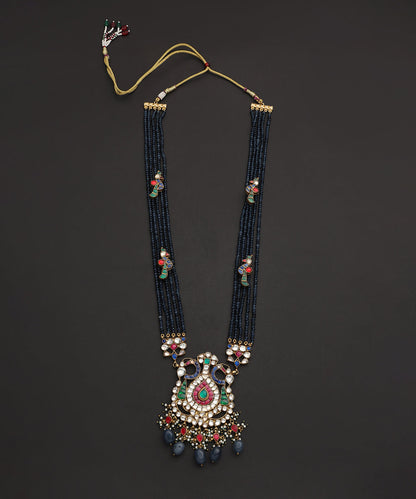 Mouna_Handcrafted_Kundan_Pendant_With_Multicolor_Semi_Precious_Stones_WeaverStory_02