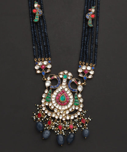 Mouna_Handcrafted_Kundan_Pendant_With_Multicolor_Semi_Precious_Stones_WeaverStory_03