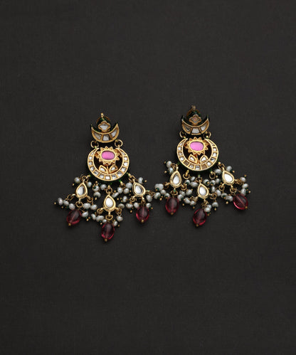 Kainat_Handcrafted_Silver_Chandbali_Earrings_With_Pink_Tourmailine_Stones_And_Pearls_WeaverStory_02