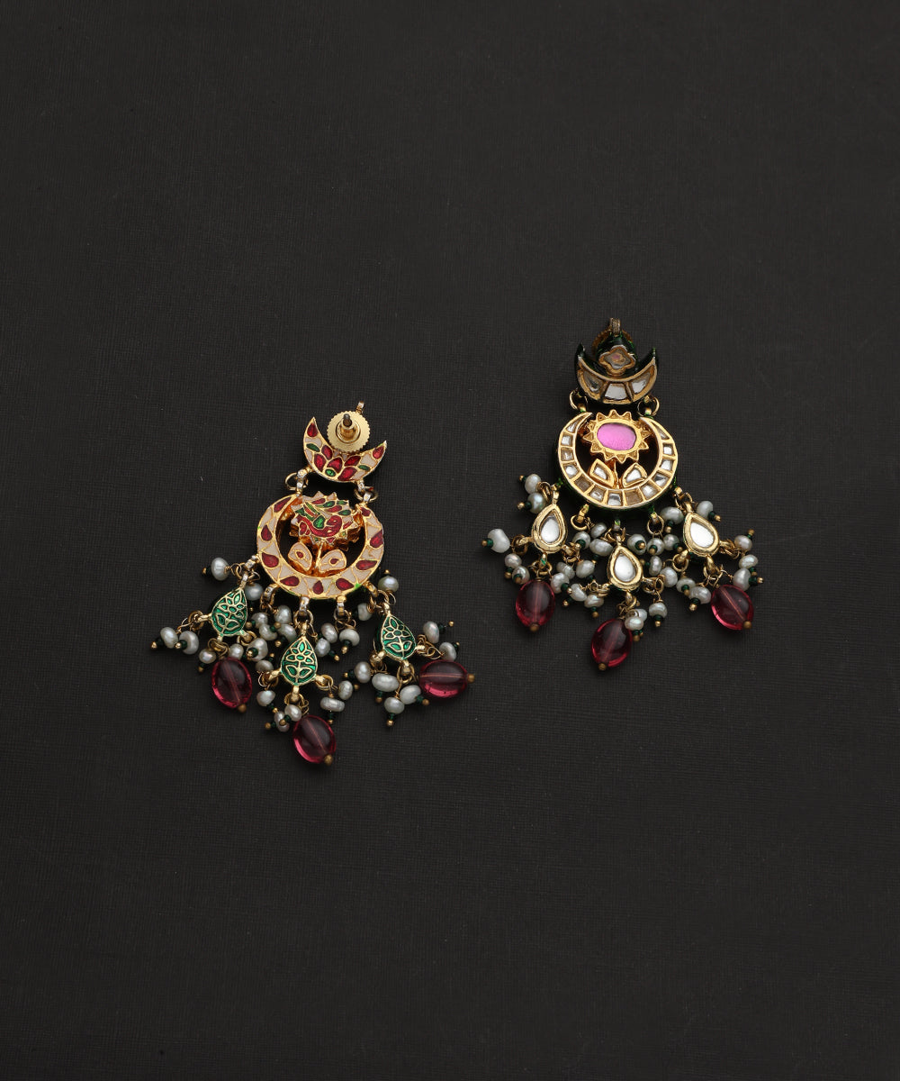 Kainat_Handcrafted_Silver_Chandbali_Earrings_With_Pink_Tourmailine_Stones_And_Pearls_WeaverStory_03