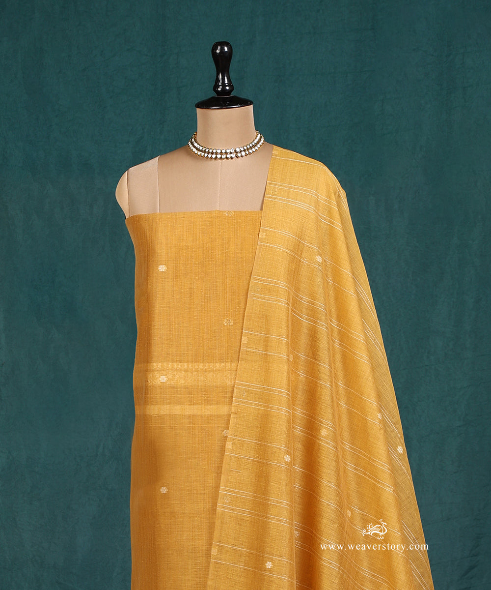 Mustard_Handloom_Pure_Cotton_Chanderi_Suit_Set_Fabric_WeaverStory_03