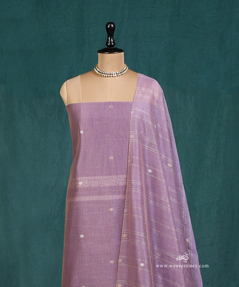 Light_Purple_Handloom_Pure_Cotton_Chanderi_Suit_Set_Fabric_WeaverStory_03