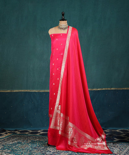 Pink_Handloom_Pure_Satin_Silk_Banarasi_Suit_Set_Fabric_With_Small_Boota_WeaverStory_01