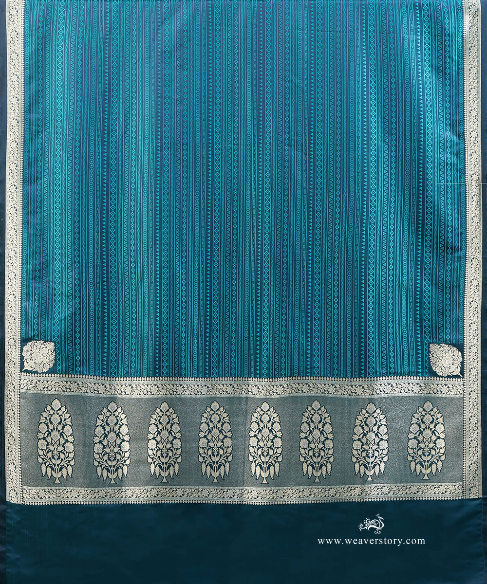 Teal_Handloom_Pure_Satin_Silk_Banarasi_Suit_Set_Fabric_With_Small_Boota_WeaverStory_04