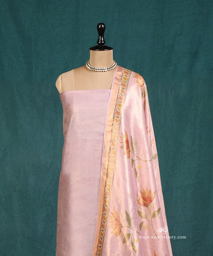 Mauve_Handloom_Pure_Cotton_Tissue_Banarasi_Suit_Set_Fabric_With_Printed_Nandi_Lotus_Dupatta_WeaverStory_03