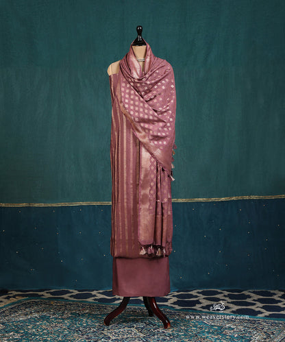 Mauve_Handloom_Pure_Cotton_Silk_Banarasi_Suit_Set_Fabric_With_Diagonal_Bel_WeaverStory_01