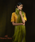 Henna Green Hand Embroidered Organza Saree With Scalloped Zardozi Borders