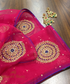 Handloom Magenta Rangoli Dupatta With Zardozi Work