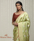 Handloom Green Angoor Jaal Banarasi Saree