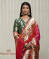 Handloom Pink Paithani Border Saree With Lotus Flower Motifs In The