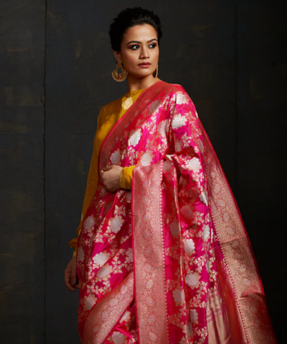 Pink Sona Rupa Kadhwa Angoor Jangla - Pre Order Saree