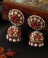 Phoolwa Jhumki With Moissanite Polki Hand Crafted In Pure Silver Jewellery