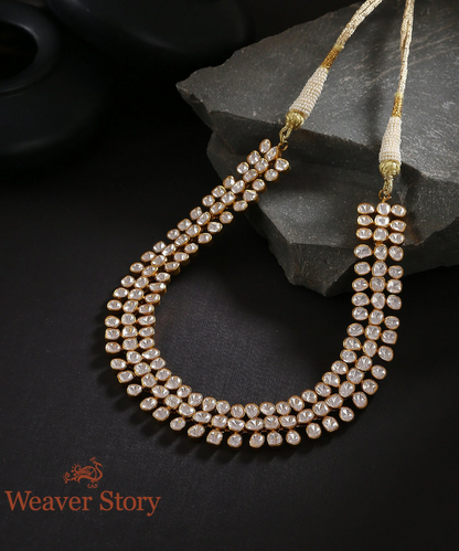 Kashaf Necklace With Moissanite Polki Crafted In Pure Silver Jewellery