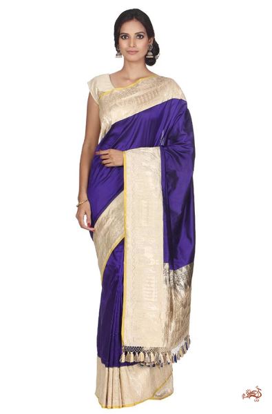 Purple_and_Beige_Madhubani_Weave_Saree_WeaverStory_03