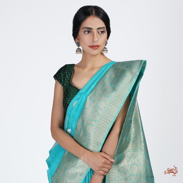 Aqua_kora_saree_with_big_border_WeaverStory_01