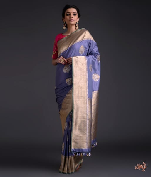 Grey_lavender_dual_tone_kadhwa_boota_saree_with_broad_border_WeaverStory_02