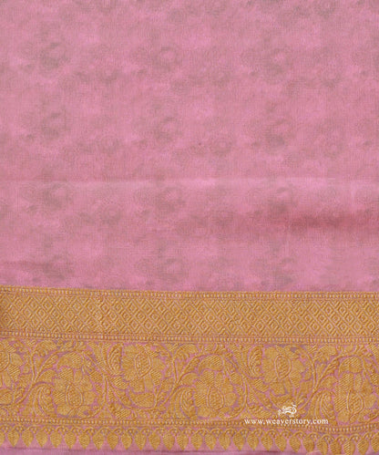 Light_Pink_Printed_Kadhwa_Booti_Georgette_Saree_With_Gold_Zari_Border_WeaverStory_05