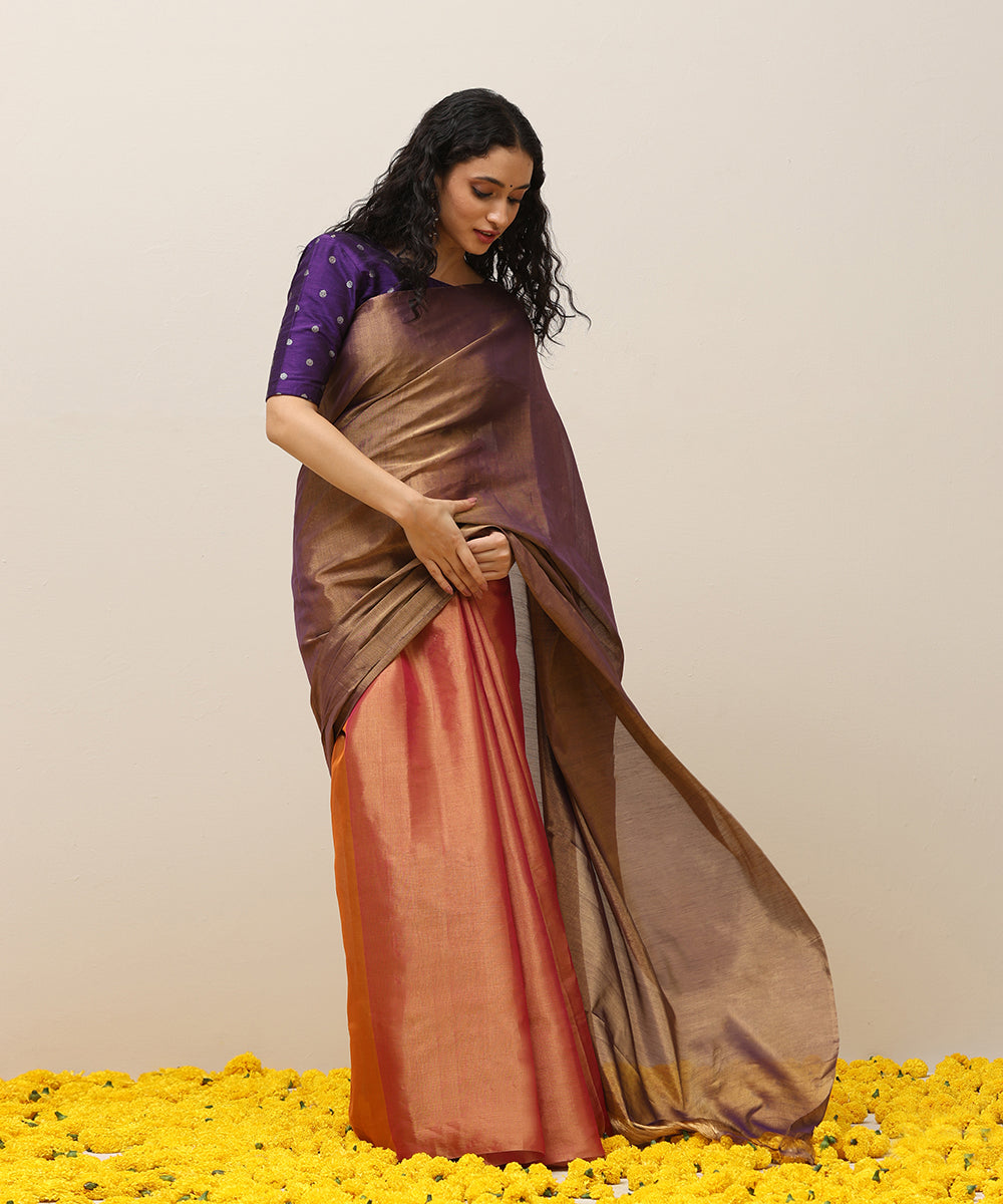 Purple_And_Gold_Handloom_Pure_Tissue_3_Colour_Chanderi_Saree_WeaverStory_02