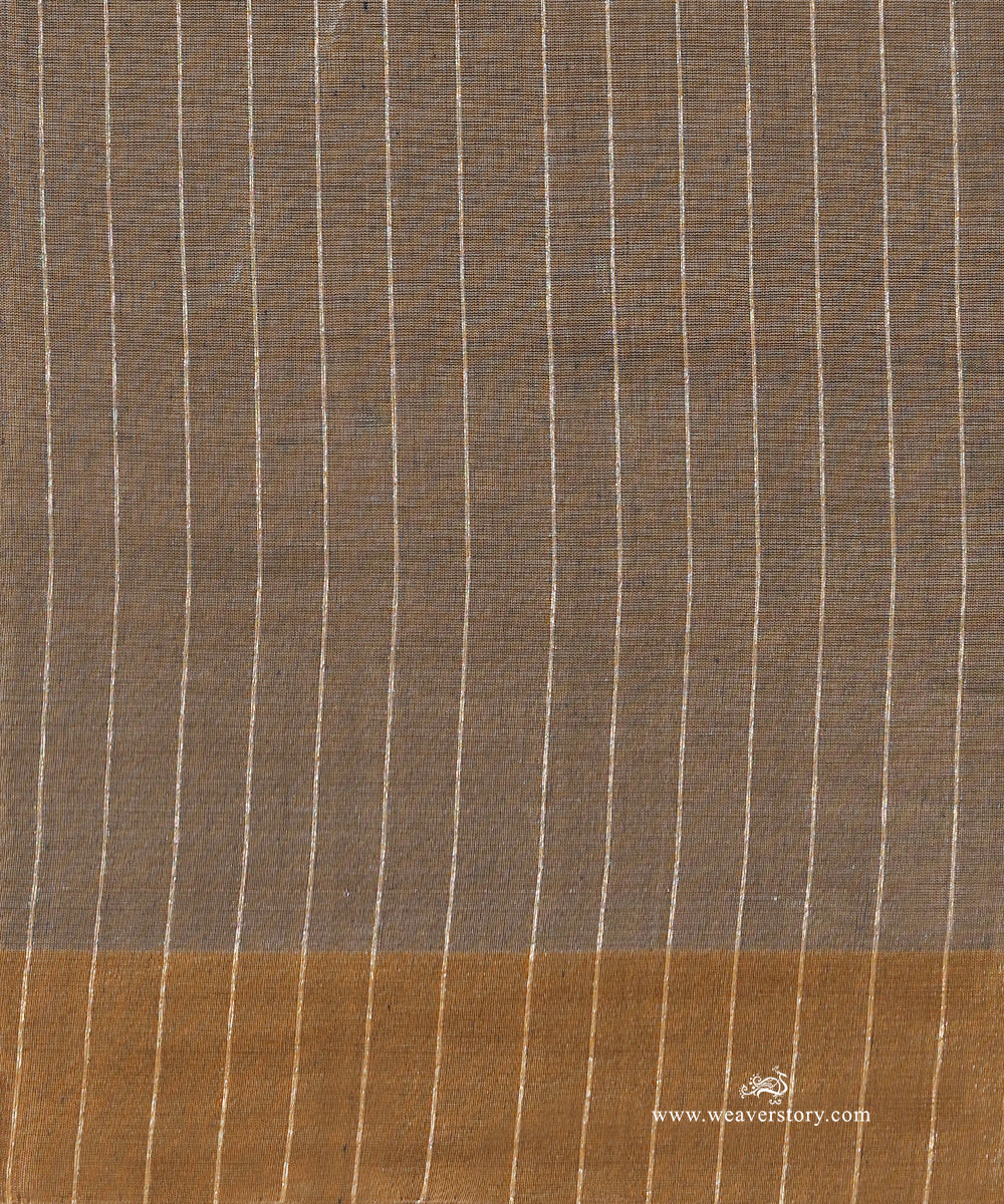 Brown_Handloom_Tissue_Chanderi_Silver_Zari_Saree_With_Gold_Zari_Border_WeaverStory_05