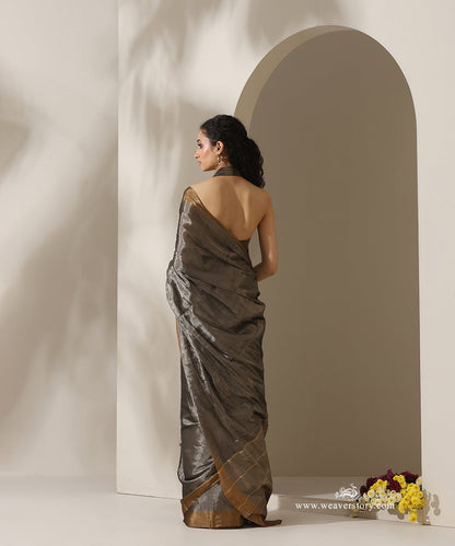 Black_Handloom_Tissue_Chanderi_Silver_Zari_Saree_With_Gold_Zari_Border_WeaverStory_03