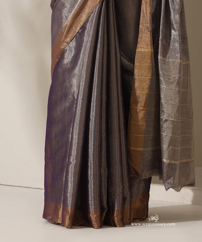 Purple_Handloom_Tissue_Chanderi_Silver_Zari_Saree_With_Gold_Zari_Border_WeaverStory_04