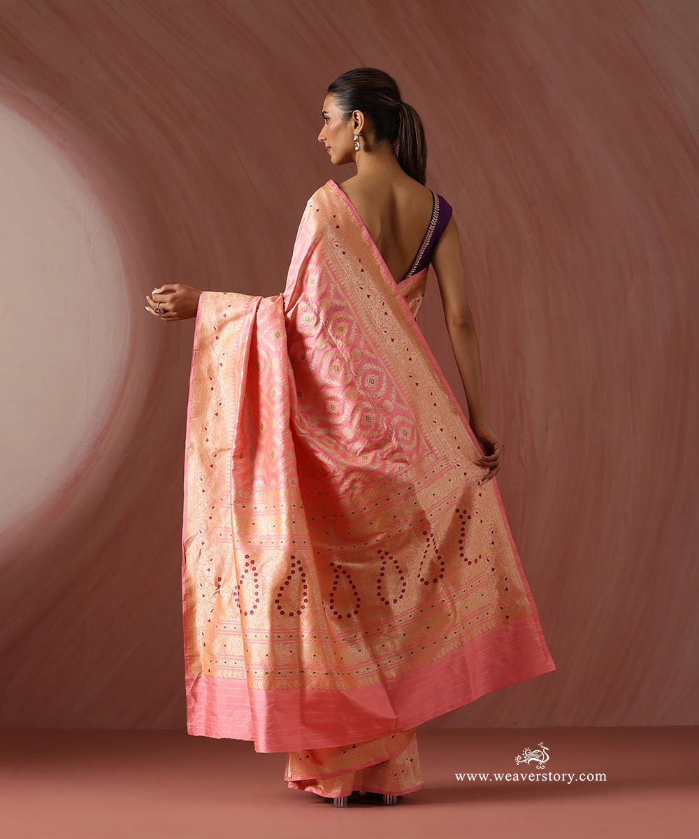 Light_Pink_Pure_Katan_Silk_Banarasi_Jangla_Saree_With_Meenakari_WeaverStory_03
