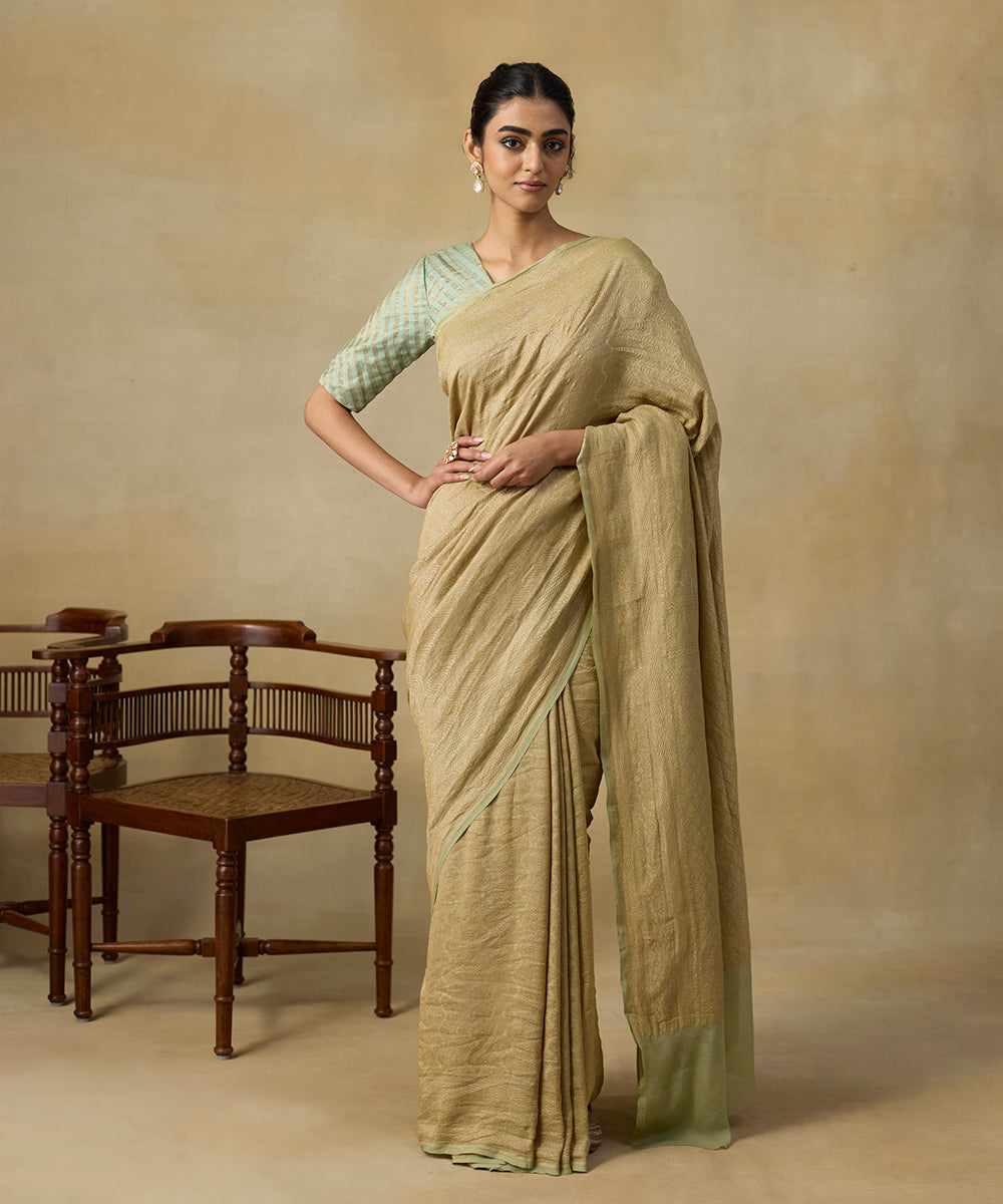 Handloom_Pista_Green_Pure_Tissue_Georgette_Saree_With_Zari_Work_WeaverStory_01