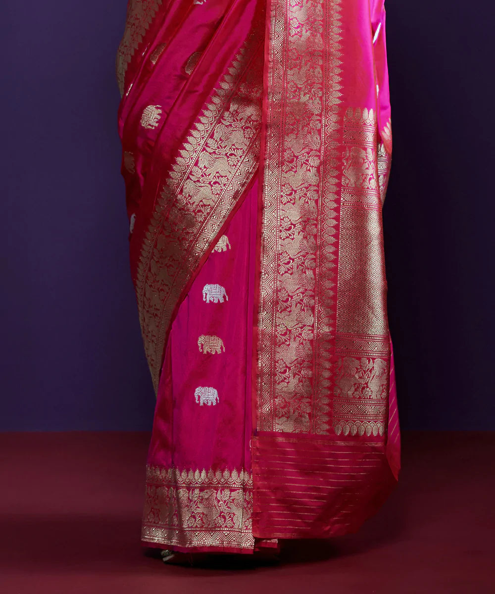 Handloom_Rust_Pure_Chanderi_Silk_Saree_With_Pomegranate_Motifs_WeaverStory_03