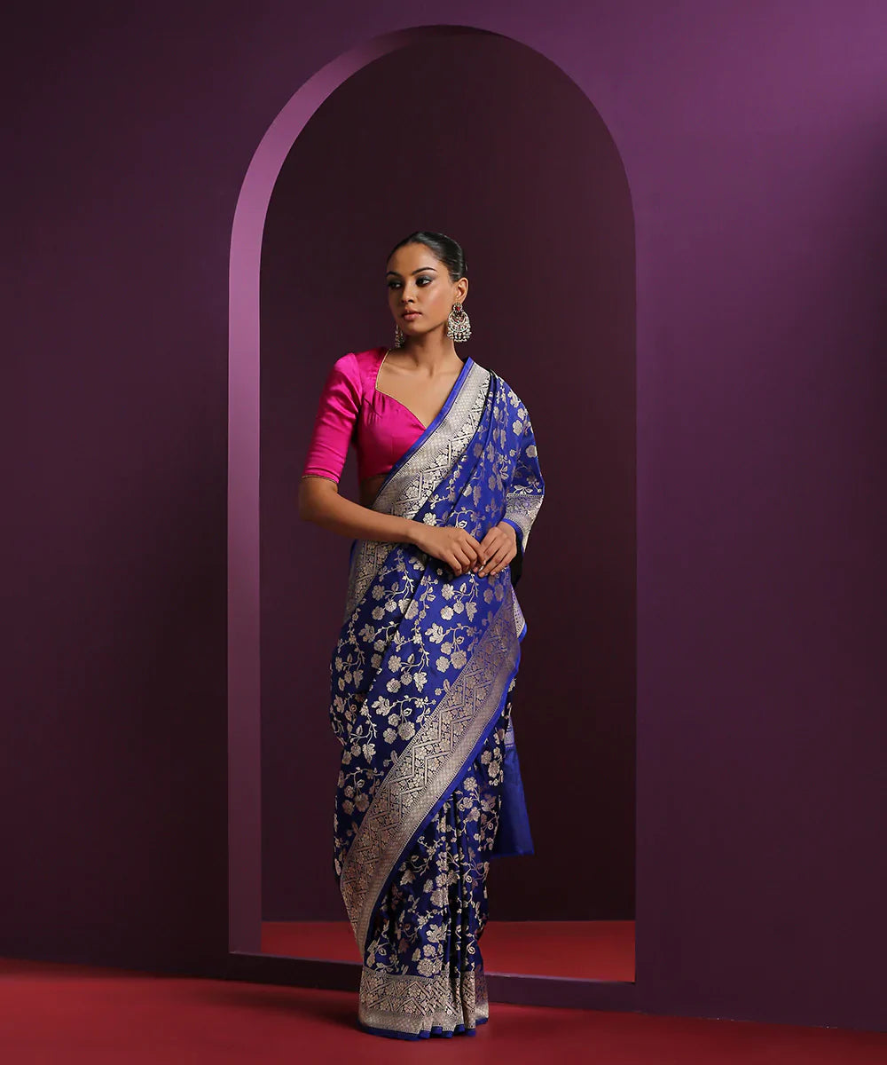 Handloom_Dark_Blue_Pure_Katan_Silk_Banarasi_Saree_With_Cutwork_Weave_WeaverStory_02