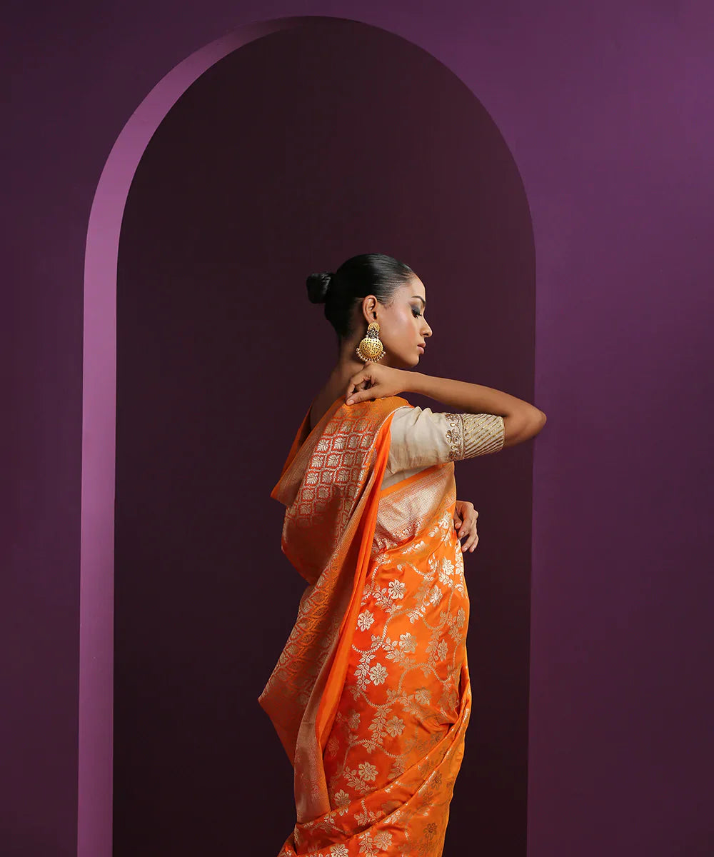 Light_Orange_Handloom_Pure_Katan_Silk_Banarasi_Saree_With_Jaal_WeaverStory_01