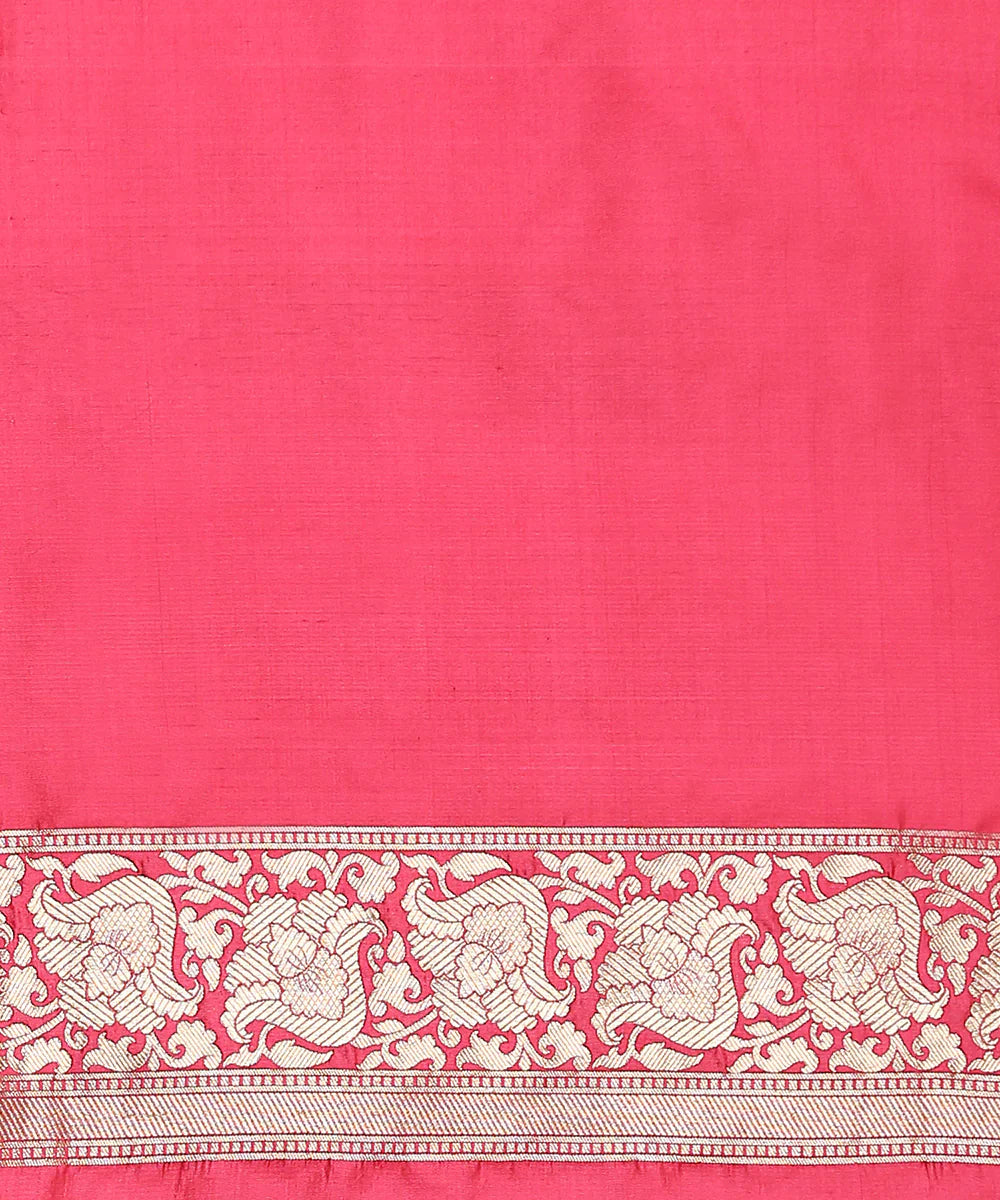 Hot_Pink_Handloom_Pure_Katan_Silk_Banarasi_Saree_With_Big_Floral_Jaal_WeaverStory_05