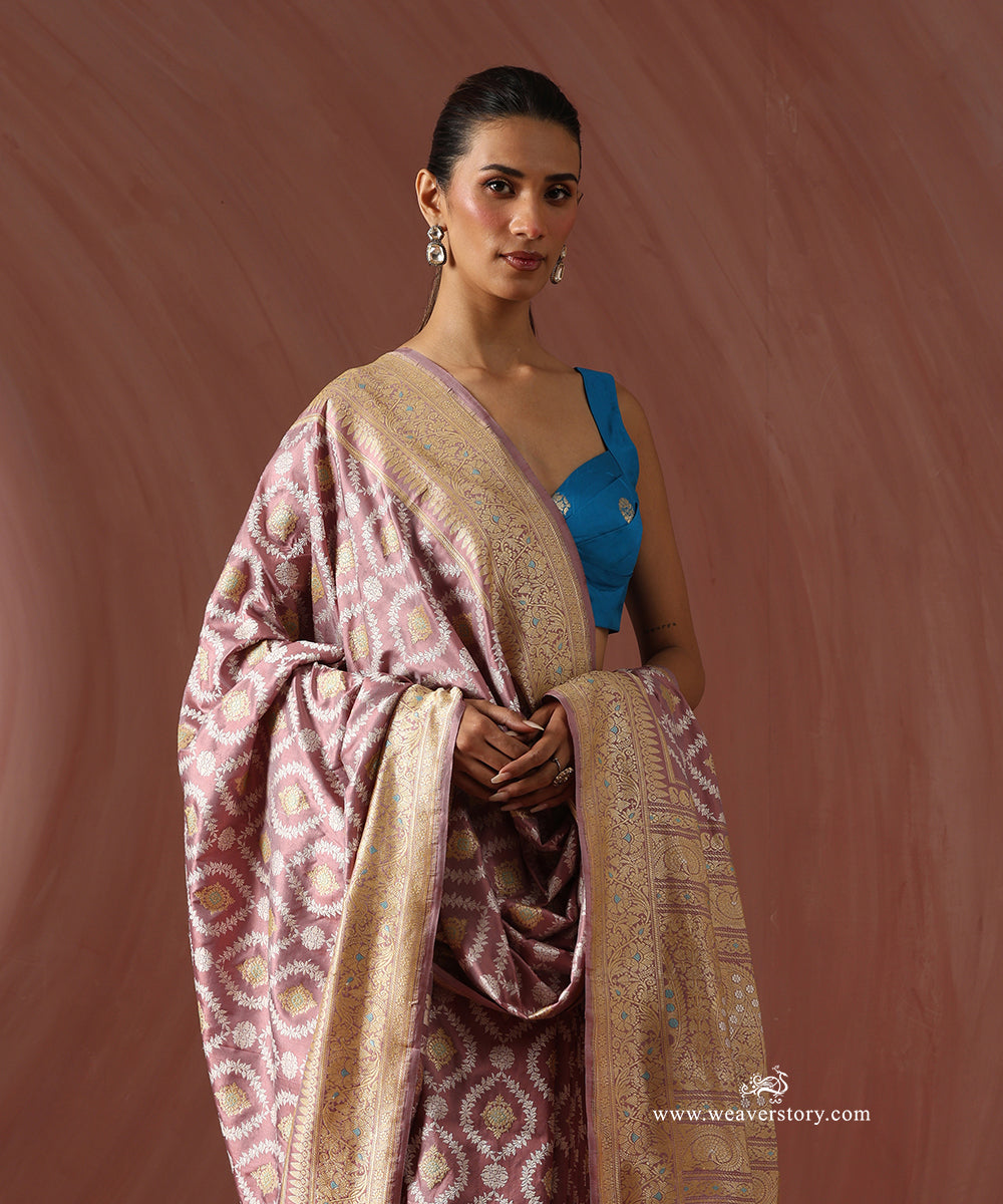 Pastel_Pink_Handloom_Pure_Katan_Silk_Saree_With_Meena_Work_Jangla_WeaverStory_02