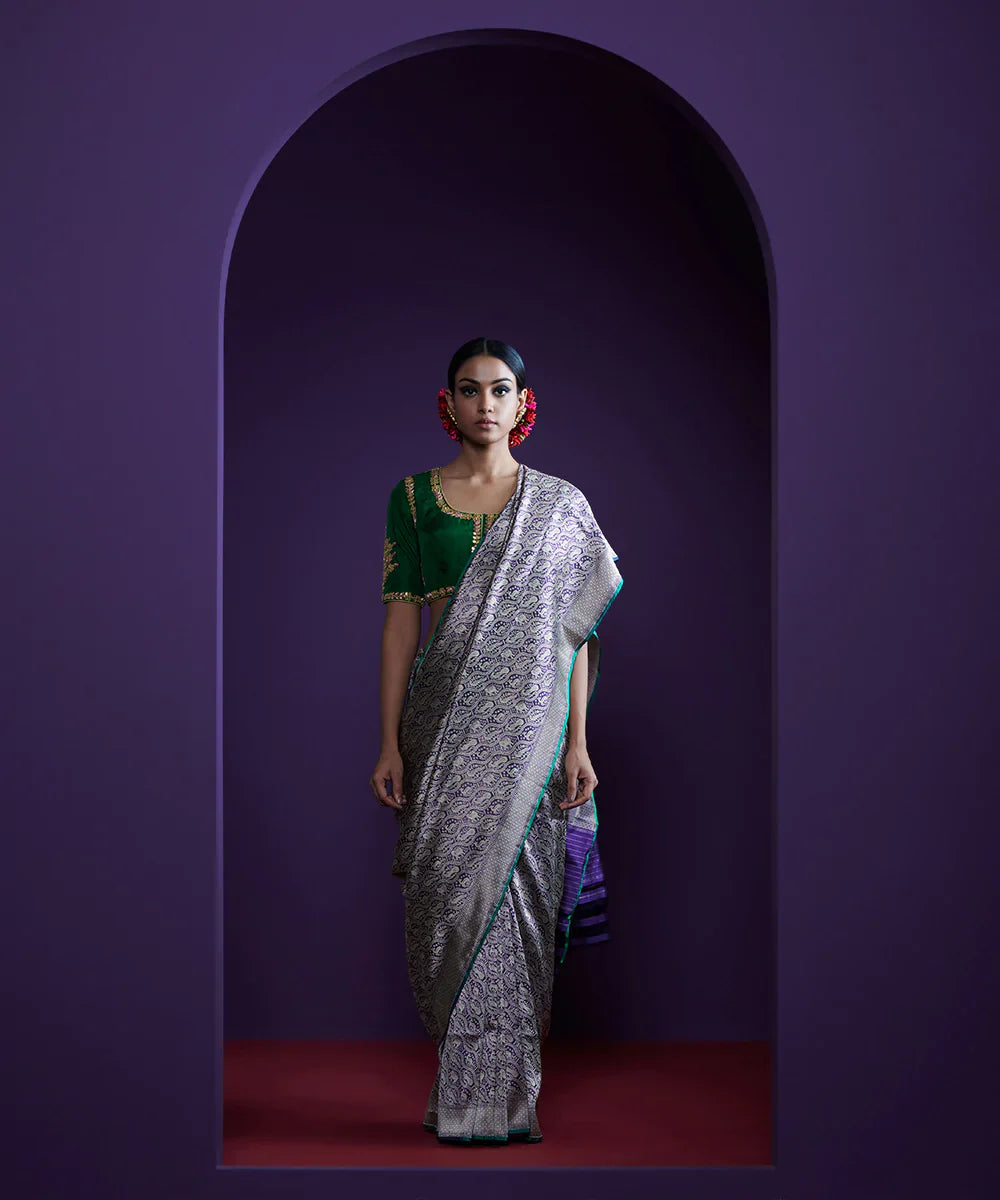 Teal_Green_Handloom_Pure_Chanderi_Silk_Saree_With_Meenapatti_WeaverStory_02