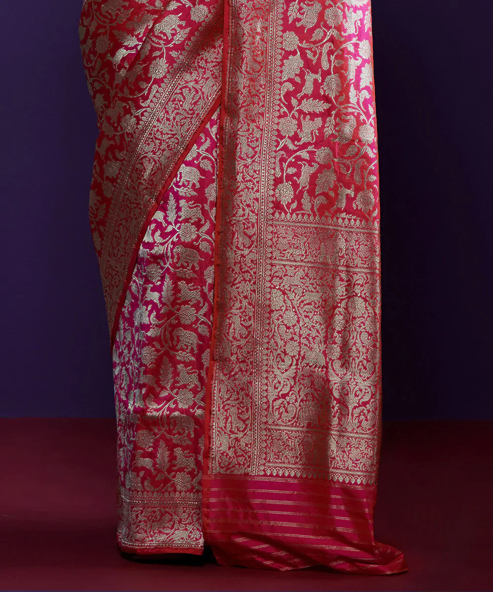 Red_Pure_Silk_Handloom_Pure_Chanderi_Silk_Saree_With_Mashroo_Border_And_Floral_Motifs_WeaverStory_04