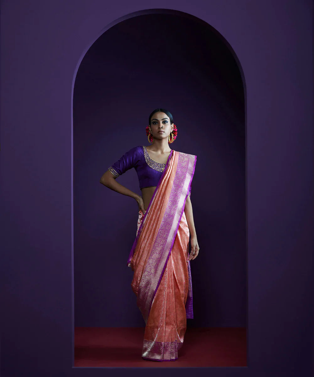 Magenta_Handloom_Pure_Chanderi_Silk_Saree_With_Mashroo_Border_And_Floral_Motifs_WeaverStory_02